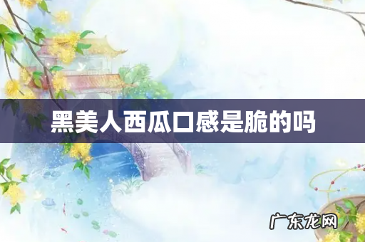 黑美人西瓜口感是脆的吗