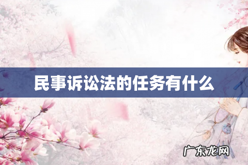 民事诉讼法的任务有什么