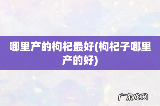 枸杞子哪里产的好 哪里产的枸杞最好