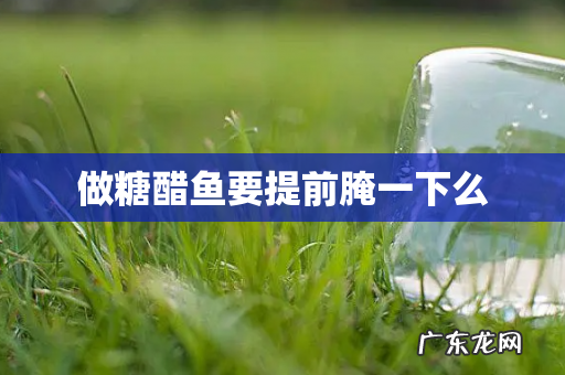 做糖醋鱼要提前腌一下么