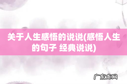 感悟人生的句子 经典说说 关于人生感悟的说说