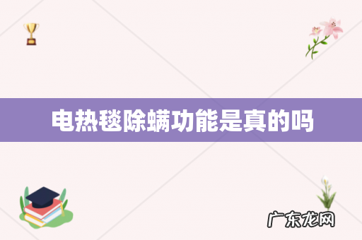 电热毯除螨功能是真的吗