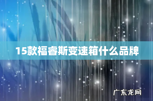 15款福睿斯变速箱什么品牌