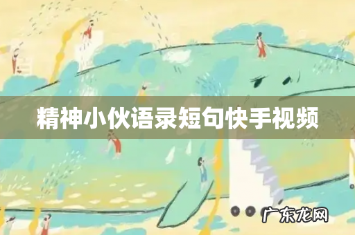 精神小伙语录短句快手视频