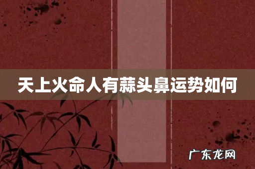 天上火命人有蒜头鼻运势如何