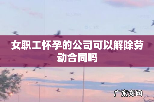 女职工怀孕的公司可以解除劳动合同吗