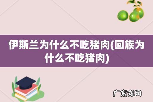 回族为什么不吃猪肉 伊斯兰为什么不吃猪肉