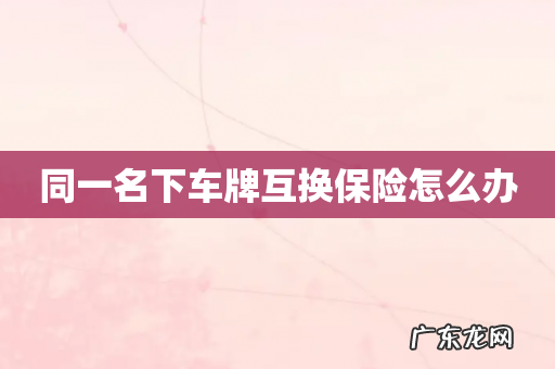 同一名下车牌互换保险怎么办