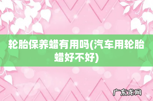 汽车用轮胎蜡好不好 轮胎保养蜡有用吗