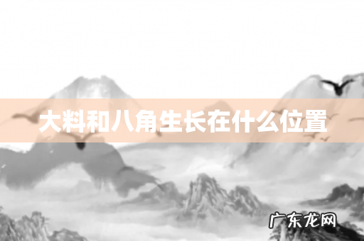 大料和八角生长在什么位置