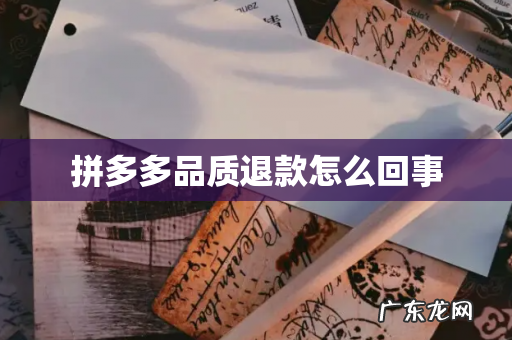 拼多多品质退款怎么回事