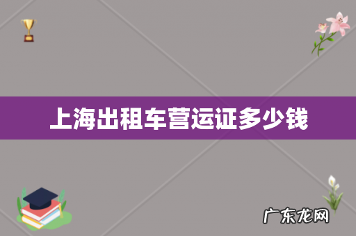 上海出租车营运证多少钱