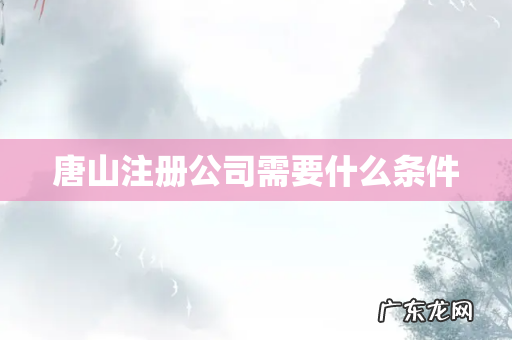 唐山注册公司需要什么条件