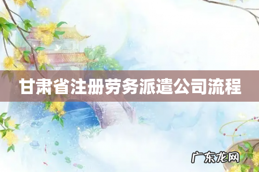 甘肃省注册劳务派遣公司流程