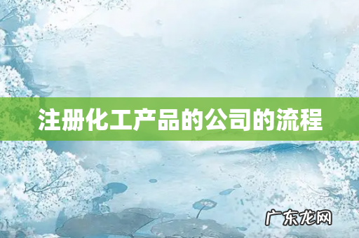注册化工产品的公司的流程