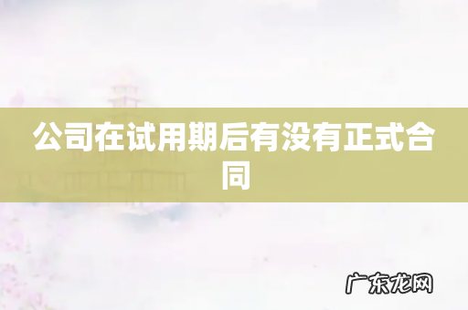 公司在试用期后有没有正式合同