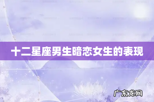 十二星座男生暗恋女生的表现