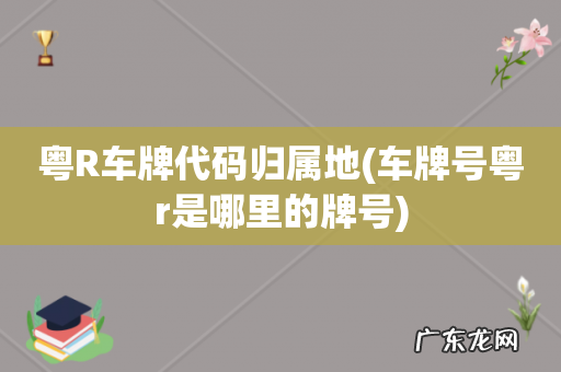 车牌号粤r是哪里的牌号 粤R车牌代码归属地