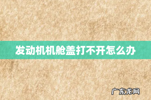 发动机机舱盖打不开怎么办
