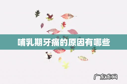 哺乳期牙痛的原因有哪些
