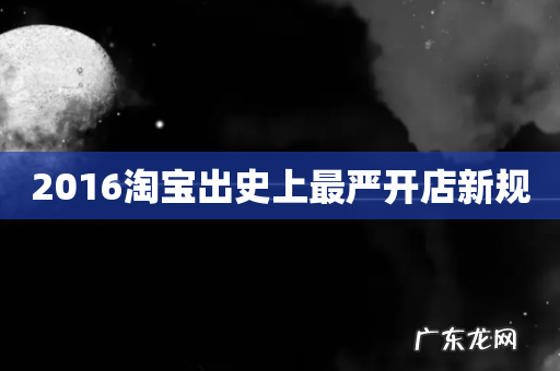 2016淘宝出史上最严开店新规