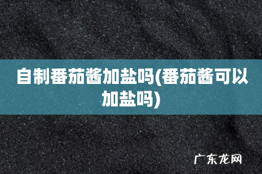 番茄酱可以加盐吗 自制番茄酱加盐吗