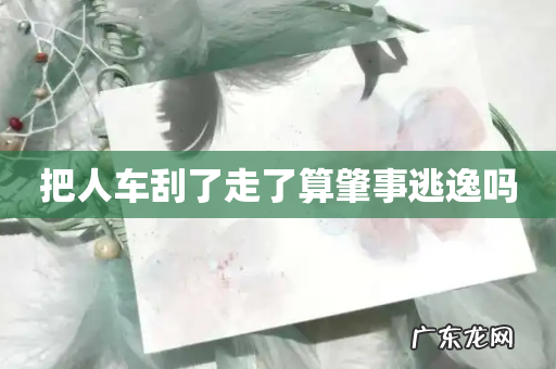 把人车刮了走了算肇事逃逸吗