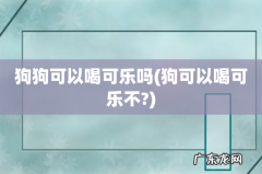 狗可以喝可乐不? 狗狗可以喝可乐吗