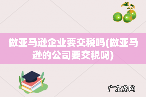 做亚马逊的公司要交税吗 做亚马逊企业要交税吗