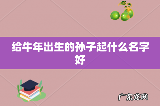 给牛年出生的孙子起什么名字好