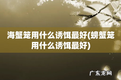 螃蟹笼用什么诱饵最好 海蟹笼用什么诱饵最好