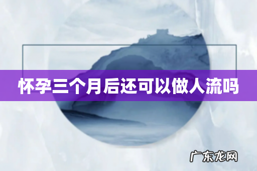 怀孕三个月后还可以做人流吗