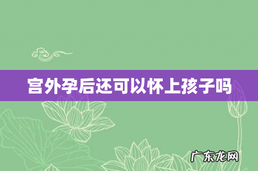 宫外孕后还可以怀上孩子吗