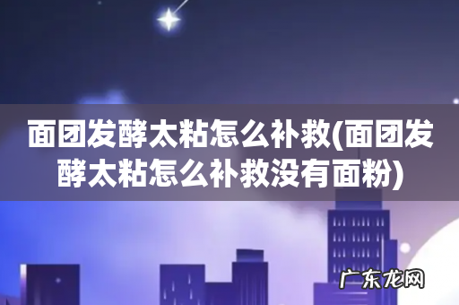 面团发酵太粘怎么补救没有面粉 面团发酵太粘怎么补救
