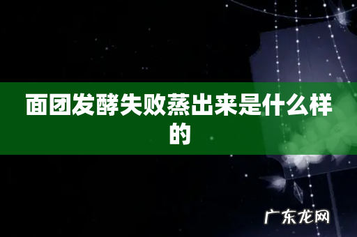 面团发酵失败蒸出来是什么样的
