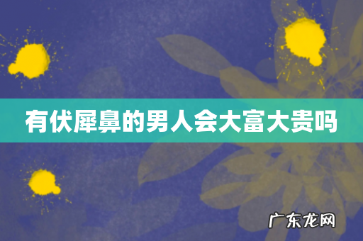 有伏犀鼻的男人会大富大贵吗