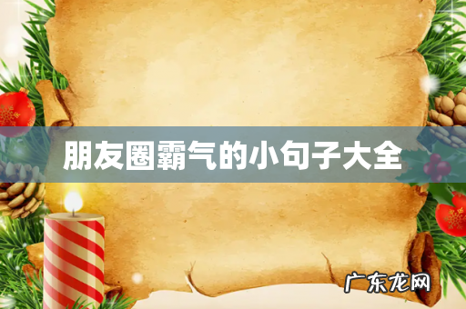 朋友圈霸气的小句子大全