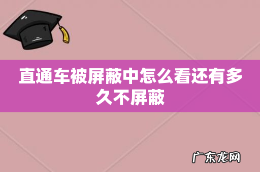 直通车被屏蔽中怎么看还有多久不屏蔽