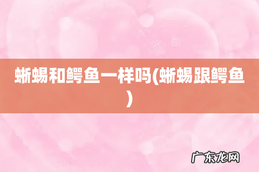 蜥蜴跟鳄鱼 蜥蜴和鳄鱼一样吗