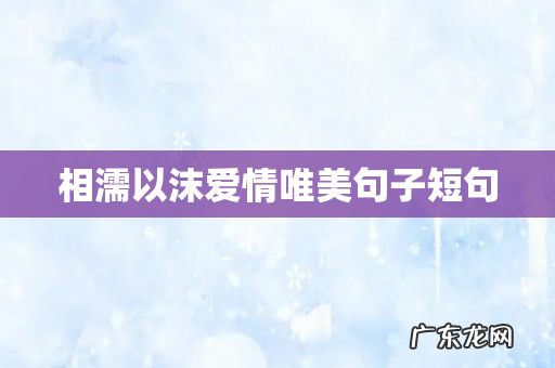 相濡以沫爱情唯美句子短句