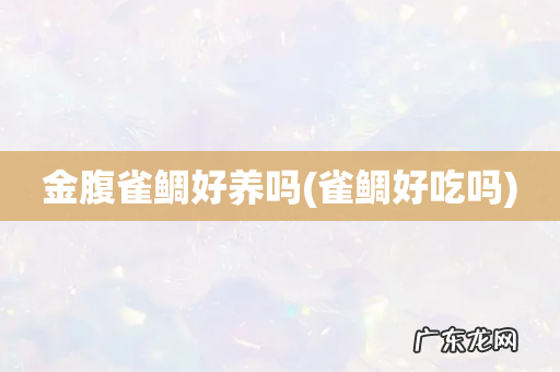 雀鲷好吃吗 金腹雀鲷好养吗