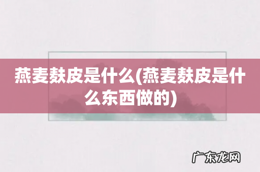 燕麦麸皮是什么东西做的 燕麦麸皮是什么