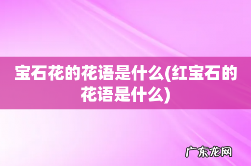 红宝石的花语是什么 宝石花的花语是什么
