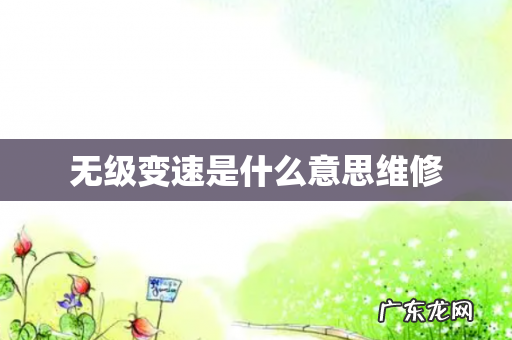 无级变速是什么意思维修