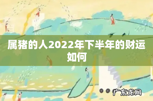 属猪的人2022年下半年的财运如何