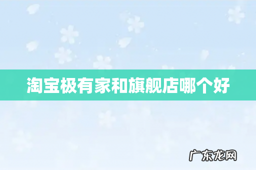 淘宝极有家和旗舰店哪个好