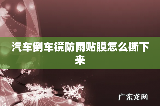 汽车倒车镜防雨贴膜怎么撕下来