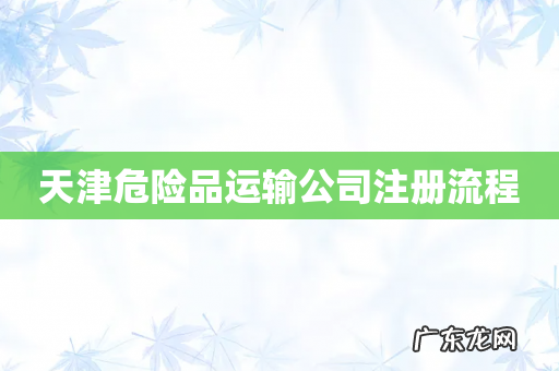 天津危险品运输公司注册流程