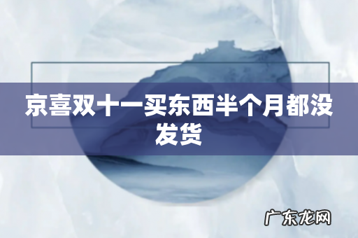 京喜双十一买东西半个月都没发货