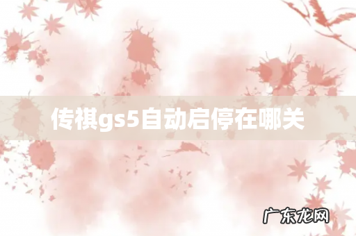 传祺gs5自动启停在哪关